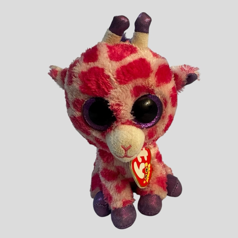 TY Beanie Boos 2014 Twigs Pink Purple Giraffe Plush Toy Collectible 6” Tall
